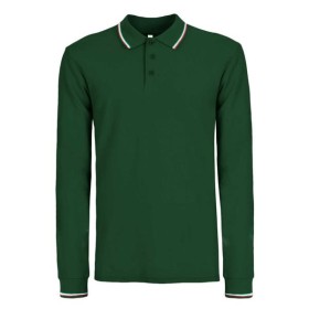 POLO BLACK SPIDER CON PROFILI TRICOLORE MANICA LUNGA 100% COTONE - 9 COLORI