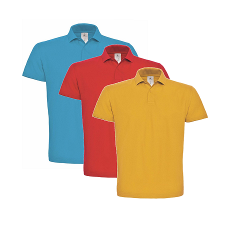POLO B&C MANICA CORTA, DUE BOTTONI TONO SU TONO - DISPONIBILE IN 20 COLORAZIONI