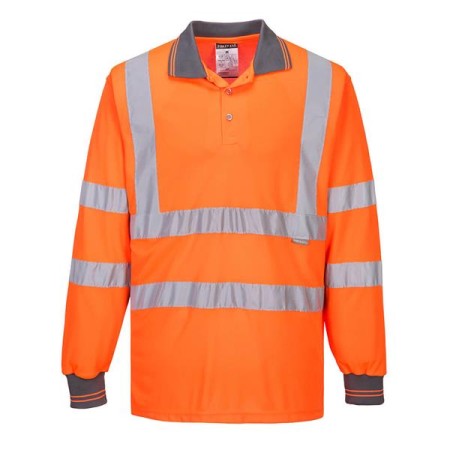 S277 - Polo maniche lunghe Hi-Vis Arancione - M