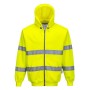 B305 - FELPA CON CAPPUCCIO E ZIP INTERA HI-VIS PORTWEST L - GIALLO