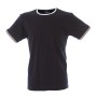 T-Shirt Udine 150 g/m² - Collo con bordo in contrasto bianco - Maniche con bordo tricolore - NAVY