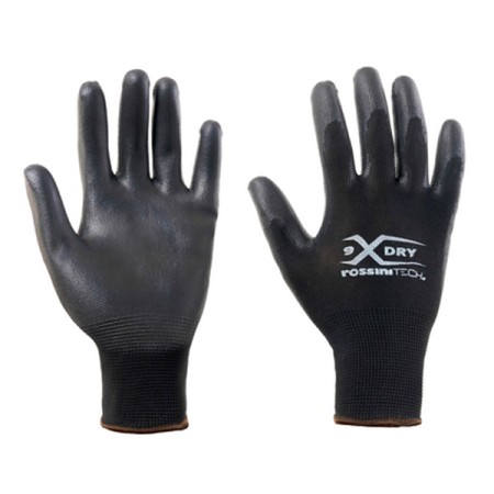 GGU011 - GUANTO ROSSINI POLIEST./POLIUR. NERO/NERO