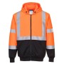 B315 - Felpa Bicolore con cappuccio Hi-Vis - Arancione/Nero - XXL