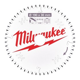 LAMA CIRCOLARE MILWAUKEE Diam./Foro mm 190/30 Z54 neg.