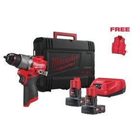 M12 FPD2MC-602X – MILWAUKEE M12 FPD2 + GILET, 2 BATTERIE 12V 6AH, CARICABATTERIE