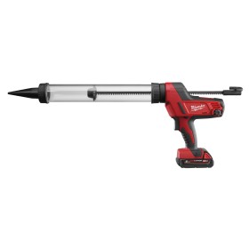 C18 PCG/600T-201B - Pistola per silicone tubo trasparente 600mm MILWAUKEE 18 Volt (1 batteria) 2,0Ah