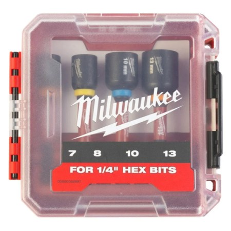 SET BUSSOLE MILWAUKEE HEX ATTACCO 1/4 4pz