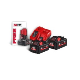 M18 HNRG-802 – MILWAUKEE 2 X M18 HIGH OUTPUT 8.0 AH + 1 X M12 4 AH