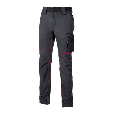 PANTALONE U-POWER WORLD DA LAVORO LADY - GRIGIO/FUCSIA