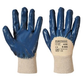 A330 - Guanti in Nitrile con polso in maglia BLU - 08