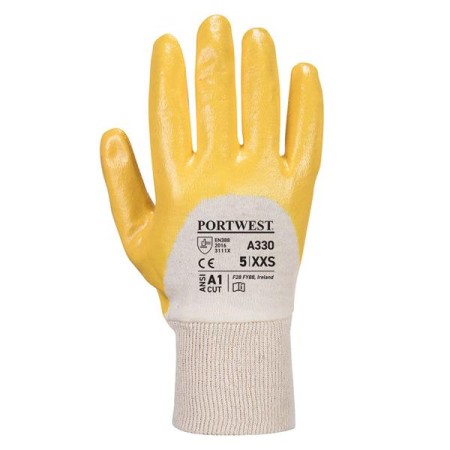 A330 - Guanti in Nitrile con polso in maglia Giallo - 08