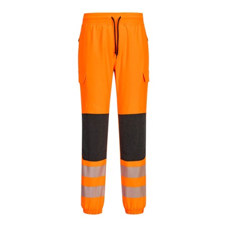 KX346 - PW3 FLEXI JOGGER PORTWEST PANTALONE HI-VIS L - ARANCIONE/NERO