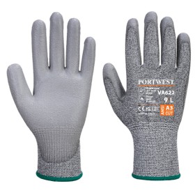 VA622 - GUANTO ANTI TAGLIO PORTWEST MR CON PALMO IN PU PER DISTRIBUTORI AUTOMATICI - GRIGIO