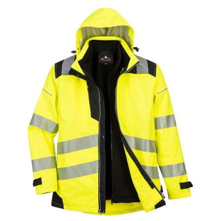 PW365 - GIACCA PORTWEST PW3 HI-VIS 3 IN 1 M - GIALLO/NERO