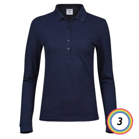LADIES LUXURY STRETCH LONG SLEEVE POLO TEE JAYS – DISPONIBILE IN 3 COLORAZIONI