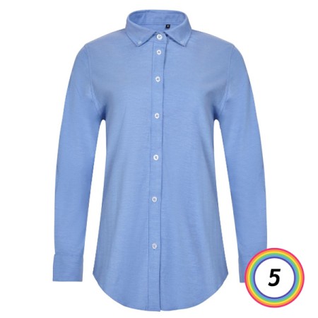 CAMICIA OXFORD STRETCH A MANICHE LUNGHE DONNA VELILLA – 5 COLORI