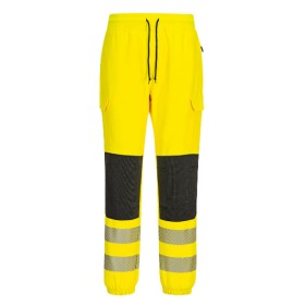 KX346 - PW3 FLEXI JOGGER PORTWEST PANTALONE HI-VIS L - GIALLO/NERO