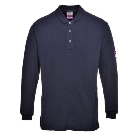 FR10 - Polo manica lunga antistatica ignifuga Blu navy - M