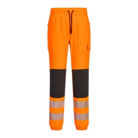 KX346 - PW3 FLEXI JOGGER PORTWEST PANTALONE HI-VIS XXL - ARANCIONE/NERO