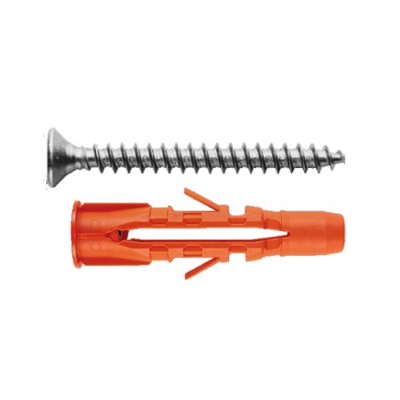 TASSELLO MUNGO UNIVERSALE IN NYLON CON VITE TRUCIOLARE T.S.P. POZI - MU-S 8 - Vite 5,0x60 mm