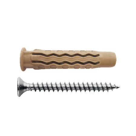 TASSELLO MUNGO UNIVERSALE IN NYLON ECOSOSTENIBILE CON VITE TRUCIOLARE T.S.P. POZI - EQ-S GreenTech 8 - 8x40 mm - Vite 5,0x50 mm