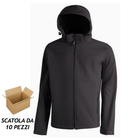 GIUBBINO U-POWER SOFT SHELL KYRA - SCATOLA 10 GIUBBINI - BLACK CARBON