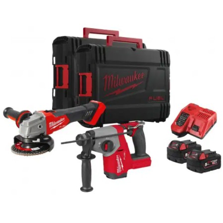 M18 FPP2ITA-502X – MILWAUKEE KIT M18 FUEL TASSELLATORE E SMERIGLIATRICE FHAC16 + FSAG125X