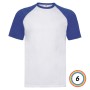 T-SHIRT FRUIT OF THE LOOM MANICA CORTA VALUEWEIGHT SHORT SLEEVE BASEBALL - 6 COLORI
