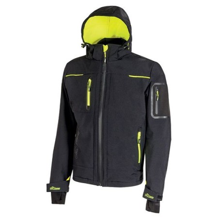 U-POWER FUTURE - SPACE - GIACCA IN SOFTSHELL CON CAPPUCCIO WFU187BC- BLACK CARBON