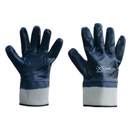 ROSSINI - GUANTO NBR RICOPERTO MANICHETTA TELA GGU030 - BLU