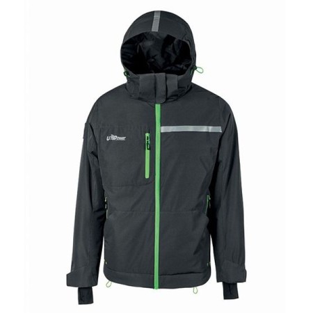 U-POWER - WINK - GIUBBOTTO CON CAPPUCCIO DA LAVORO IMBOTTITURA IN GRAFENE WFU255RL - ASPHALT GREY / GREEN