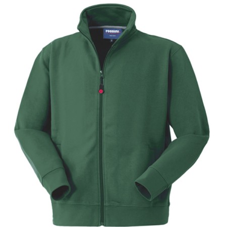 ROSSINI - CANBERRA - FELPA MANICA LUNGA ZIP INTERA 80/20-290G HH191-04 - VERDE