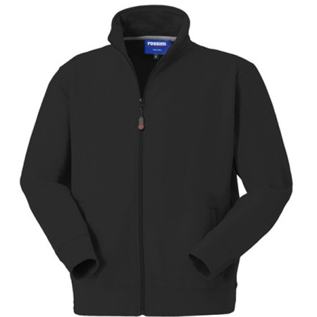 ROSSINI - CANBERRA - FELPA MANICA LUNGA ZIP INTERA 80/20-290G HH191-05 - BLACK
