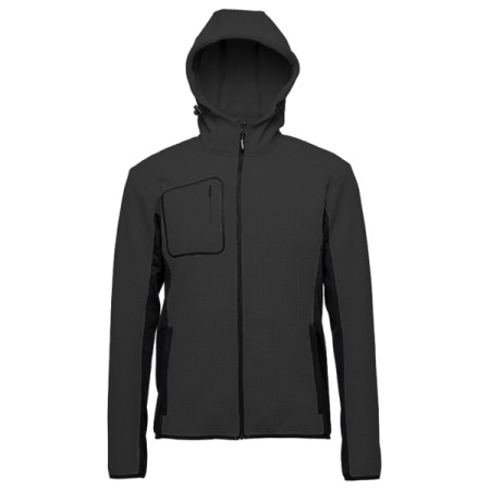 JRC - TEXAS MAN - FELPA TECNICA ELASTICIZZATA ZIP LUNGA CAPPUCCIO CON COLLO ALTO 999372 - DARK GREY