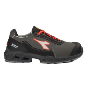 DIADORA UTILITY - SHARK STABLE IMP LEAT LOW S3S - SCARPA ANTINFORTUNISTICA BASSA S3 SRC ESD 701.181161_C4115 - BLACK/RED FLUO