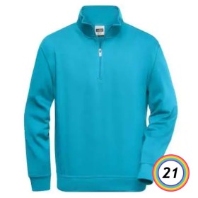 DAIBER - WORKWEAR HALF ZIP SWEAT - FELPA CON MANICHE SET-IN JN831