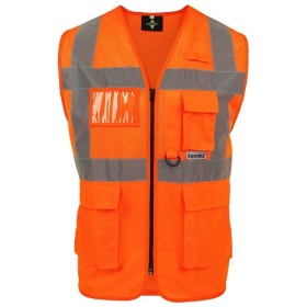 GILET EXECUTIVE MULTITASCHE HV KORNTEX MEZZA RETE CON CHIUSURA CERNIERA - ARANCIONE