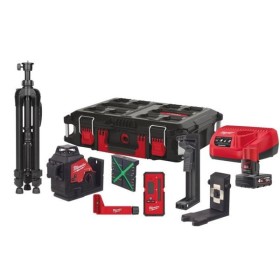M12 3PLKIT-401P - LASER M12 3PL MILWAUKEE, TRP120, LLD50, LM360, HIVIST, CLIP, 1 BATTERIA 12V 4 AH, 1 VALIGETTA PACKOUT