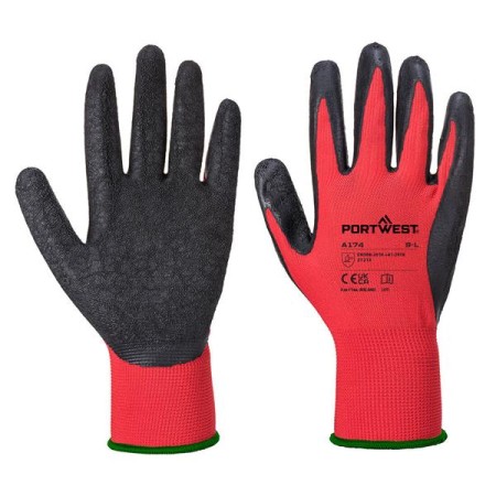 A174 - Guanto di lattice Flex Grip Latex red/black - 10