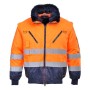 PJ50 - GIACCA PORTWEST PILOT HI-VIS 3 IN-1 L - ARANCIONE/NAVY